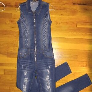 Ladies jean jumpsuit-Roma Studio Premium Collection